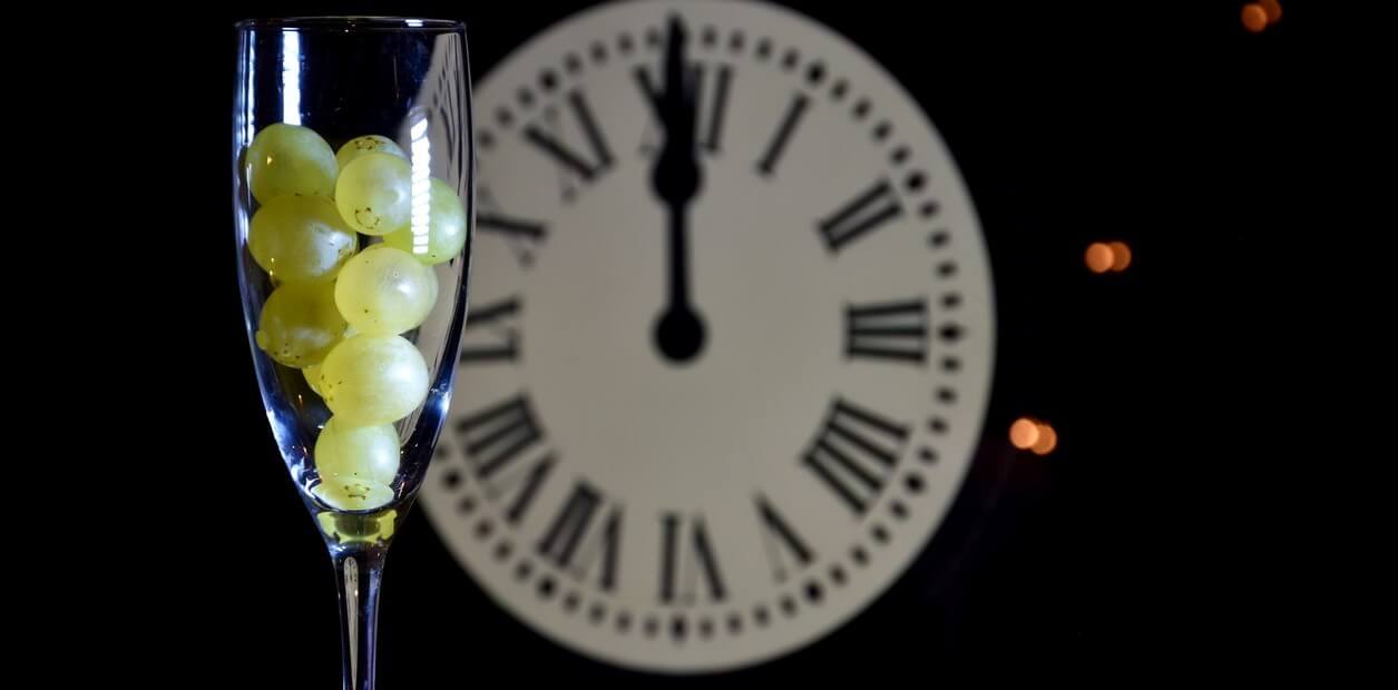 the tradition of eating grapes at the stroke of midnight is believed to welcome good fortune and prosperity in the new year